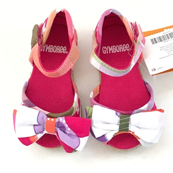 GYMBOREE Baby Shoes NWT Espadrille Sandals Floral Pink Newborn Size 0-3 Gymboree - Picture 5 of 15